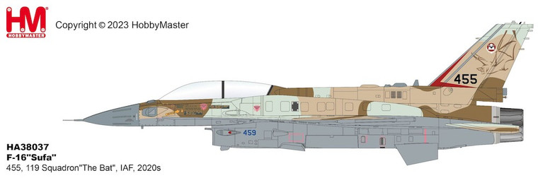 Hobby Master Lockheed F-16I Sufa Fighting Falcon Israel 119 Squadron “The Bat”, IAF (with 4 x MK.117) HA38037 Scale 1:72