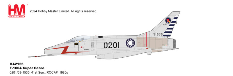 F-100D Super Sabre Die Cast Model HA2125W 1:72