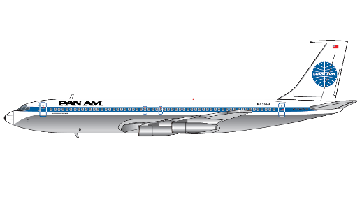 BigBird400 Pan Am Boeing 707-300B Reg: N435PA With Antenna and Dedicated StickerBB4-707-003 1:400