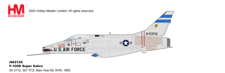 Hobby Master F-100D Super Sabre 55-3712, 307 TFS, Bien Hoa AB, RVN, 1965 HA2126 1:72