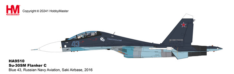 Hobby Master Su-30SM Flanker C Blue 43, Russian Navy Aviation, Saki Airbase, 2016 HA9510 1:72