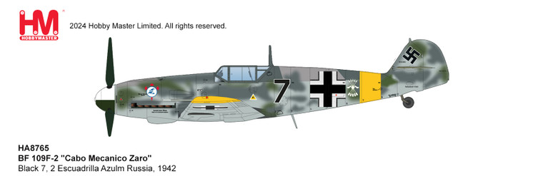 Hobby Master Bf 109 F-2 Black 7, “Cabo Mecanico Zaro”, 2 Escuadrilla Azulm, Russia, 1942 HA8765 1:48