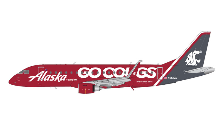 Gemini200 Alaska Airlines E175LR Washington State Univ. "Go Cougs" N661QX G2ASA1286 1:200