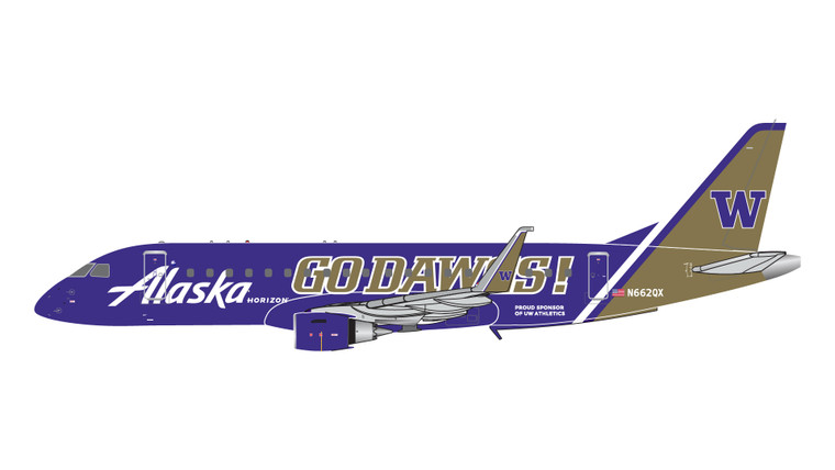 Gemini Jets Alaska Airlines E175LR Univ. of Washington "Go Dawgs" N662QX GJASA2251 1:400