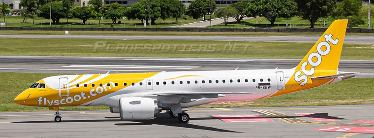 JC Wings Scoot Embraer E190-E2 Reg: 9V-THA With Antenna XX40240 1:400