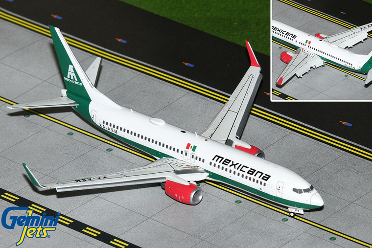 Gemini200 Mexicana B737-800W flaps down XA-ASM G2MXA1303F 1:200