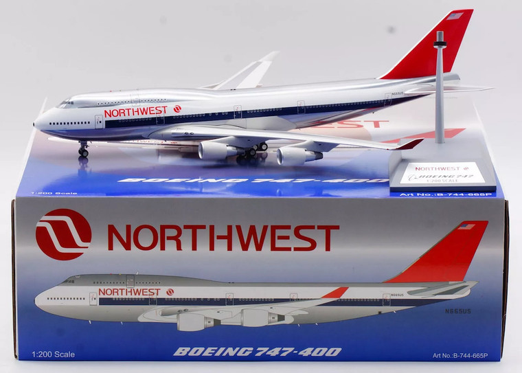 Inflight200 Northwest Airlines Boeing 747-451 N665US Polished with