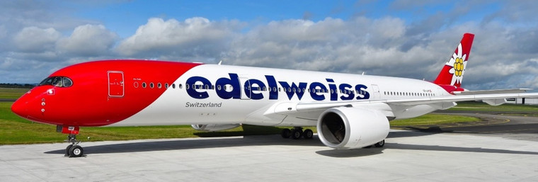 JC Wings Edelweiss Air Airbus A350-900XWB Reg: HB-IHC With Stand XX20569 1:200