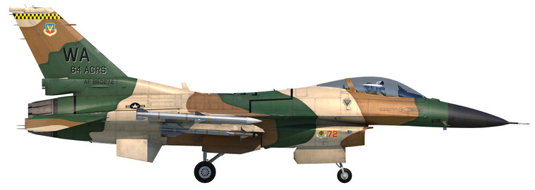 Air Force 1 F-16 Fighting Falcon Die Cast Model 64th AGRS, Nellis AFB, Red Flag 07-02, 2007 AF1-0142BW 1:100