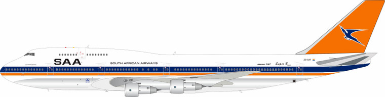 Inflight200 South African Airways Boeing 747-344 ZS-SAT Polished with stand IF743SA0424P 1:200