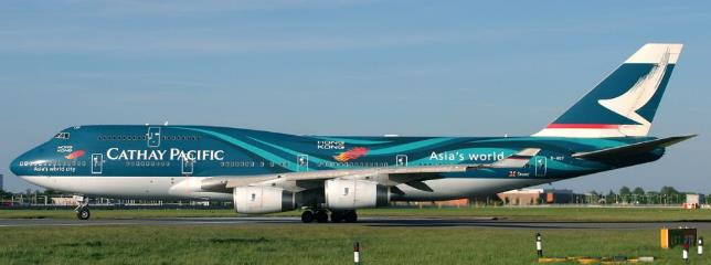 Cathay Pacific 747-400 "Asia's World City" Reg: B-HOY "Flaps Down" With Antenna SA4063A 1:400