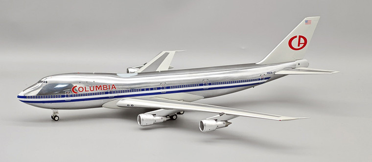 B-Models COLUMBIA Boeing 747-100 Airport 75 with stand B-741-AIRPORT75-50-P 1:200