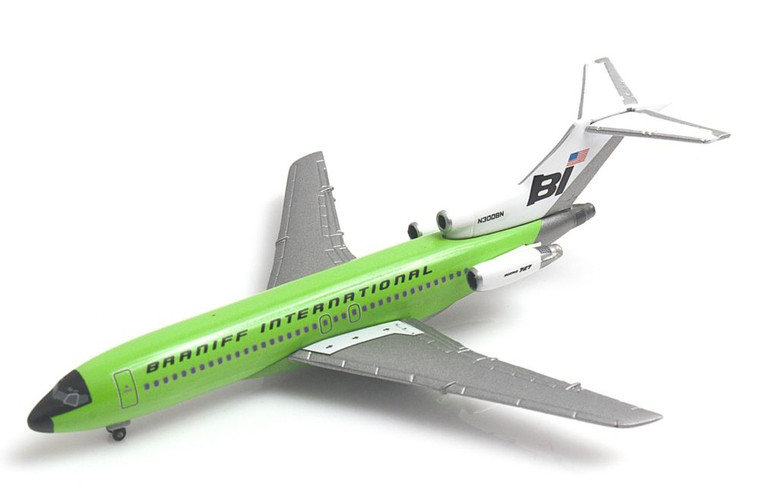 HERPA BRANIFF 727-100 SOLID LIME GREEN Scale 1:500
