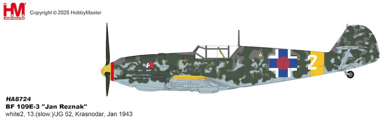 Hobby Master BF 109E-3 "Jan Reznak" white2, 13.(slow.)/JG 52, Krasnodar, Jan 1943 HA8724 1:48