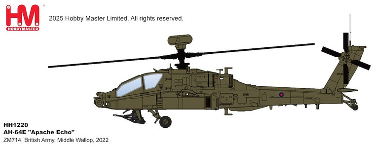 Hobby Master AH-64E "Apache Echo" ZM714, British Army, Middle Wallop, 2022 HH1220 1:72