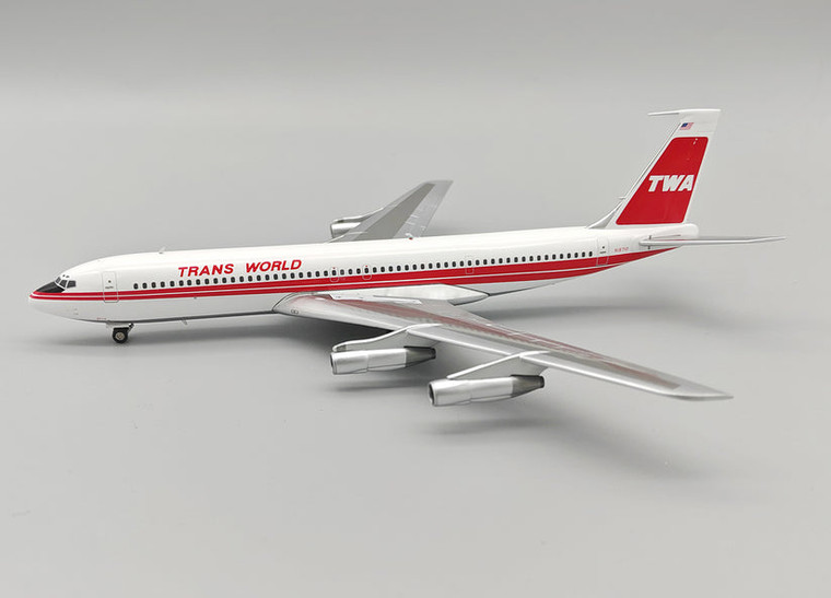 InFlight200 TWA - Trans World Airlines Boeing 707-331B N18710 with stand IF707TW0625 Scale 1:200