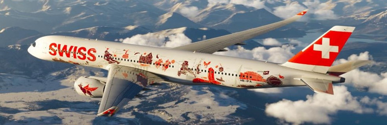 JC Wings Swiss Airbus A350-900XWB "Wanderlust" Reg: HB-IFA "Flaps Down" With Stand XX20747A Scale 1:200