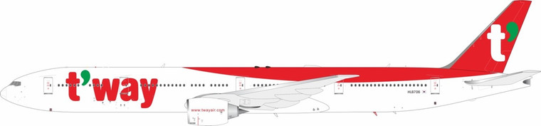 B-Models T'way Air Boeing 777-367/ER HL8706 with stand B-773-TW-706 Scale 1:200