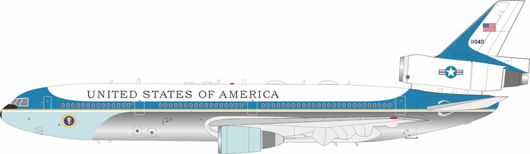 B-Models AIR FORCE ONE DC10-40 with stand B-104-USAF-P Scale 1:200