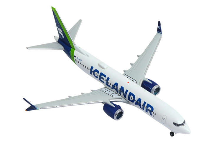 Herpa Wings Icelandair Boeing 737MAX8 Reg:green tail stripe - TF-ICP "Landmannalaugar" HE538466 1:500