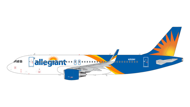 Gemini200 Allegiant Air A320-200 N252NV upgraded stand G2AAY1391 Scale 1:200