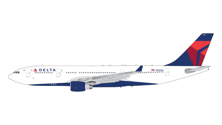 Gemini200 Delta Air Lines A330-200 N852NW G2DAL1118 Scale 1:200