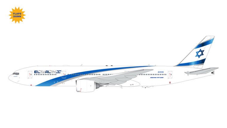 Gemini200 El Al Israel Airlines B777-200ER 4X-ECB flaps down G2ELY1361F Scale 1:200