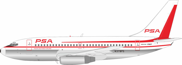 InFlight200 PSA Boeing 737-200 N378PS Polished IF732PSA0725P Scale 1:200 InFlight200 PSA Boeing 737-200 N378PS Polished IF732PSA0725P Scale 1:200