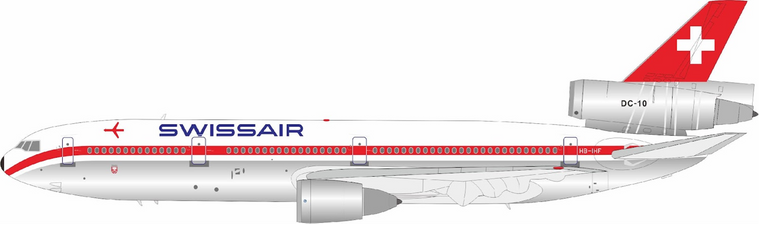 B-Models Swissair McDonnell Douglas DC-10-30 Reg: HB-IHF B-DC10-SR-0825P Scale 1:200