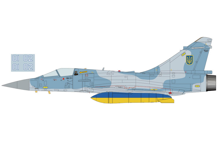 Hobby Master Mirage 2000-5F Ukranian Air Force, 2025 (w/no. 1 & 2 planes decal) HA1622 Scale 1:72