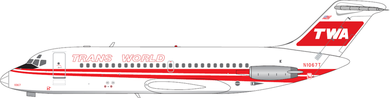 V1-400 TRANS WORLD AIRLINES DC-9-15 Reg: N1067T V1-400009 Scale 1:400