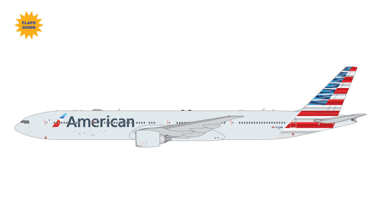 Gemini Jets American Airlines B777-300ER Reg: N722AN flaps down GJAAL2303F Scale 1:400