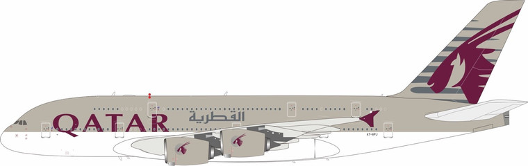 InFlight200 Qatar Airways Airbus A380-861 A7-APJ with stand