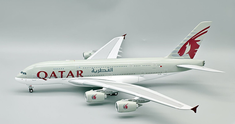 InFlight200 Qatar Airways Airbus A380-861 A7-APJ with stand
