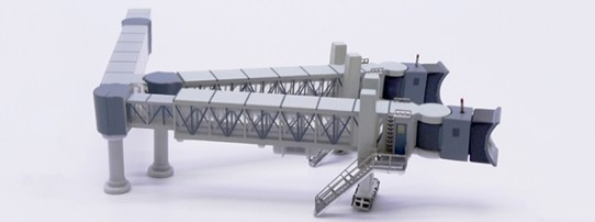 JC Wings Air Passenger Bridge for wide-body aircraft (Transparent) - 1 per set LH4387 Scale 1:400