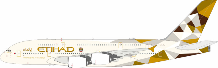 InFlight200 Etihad Airways Airbus A380-861 A6-APJ with stand