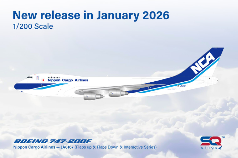 SQ Wings Nippon Cargo Airlines B747-200F JA8167 L2190 Scale 1:200