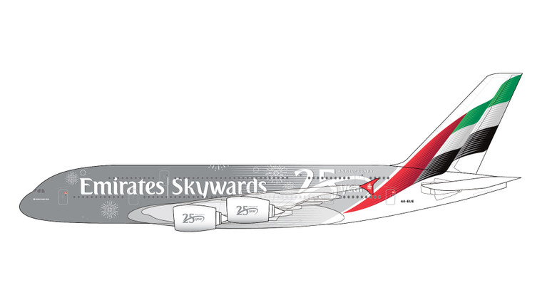 Gemini200 Emirates A380 Reg: A6-EUE "Skywards 25 Year Anniversary" G2UAE1494 Scale 1:200