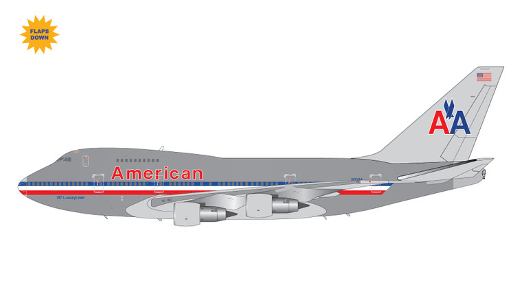 Gemini200 American Airlines B747SP Reg: N601AA "747 LuxuryLiner" (polished, flaps) G2AAL1158F Scale 1:200