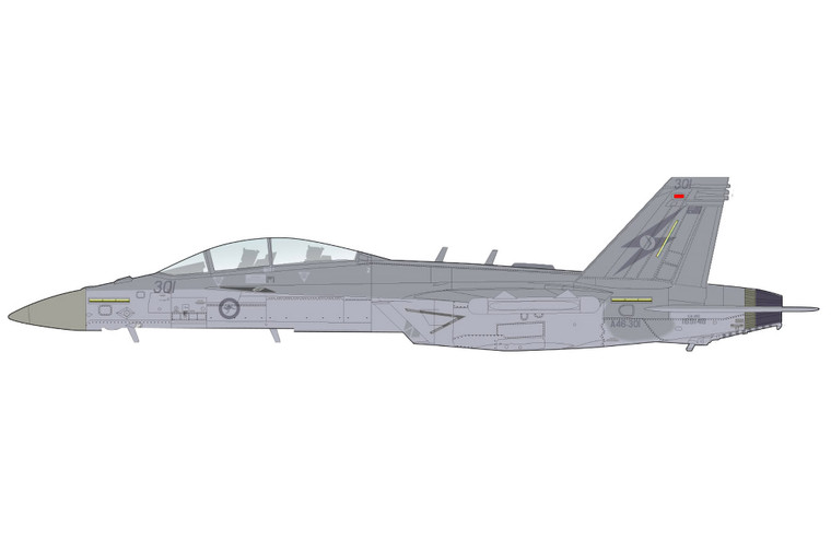 Hobby Master EA-18G Growler A46-301, 6th Sqn., RAAF, 2025 (w/2 x AIM-9 & 2 x NGJ) HA5162 Scale 1:72