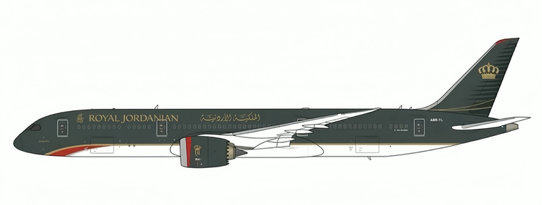 JC Wings Royal Jordanian Boeing 787-9 Dreamliner Reg: JY-RBA "Flaps Down" With Antenna XX40880A Scale 1:400