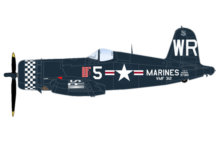 Hobby Master F4U-4 Corsair BuNo 97380, Capt. Phillip C. Delong, VMF-312, USS Bataan, April 1951 HA8228 Scale 1:48