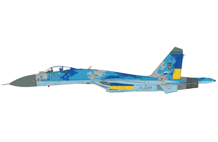 Hobby Master Su-27 Flanker B Blue 21, Ukrainian Air Force (with 2 x JDAM-Er gliding bombs) HA6027 Scale 1:72