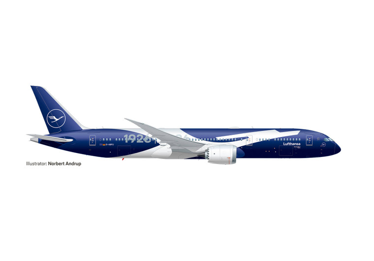 Herpa Lufthansa Boeing 787-9 100 YEARS HE538947 Scale 1:500