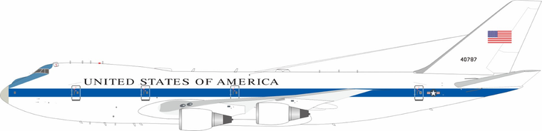 InFlight200 U.S. Air Force Boeing E-4 Reg: (747-200B) 74-0787 with stand IF742E4A0787 1:200 with stand