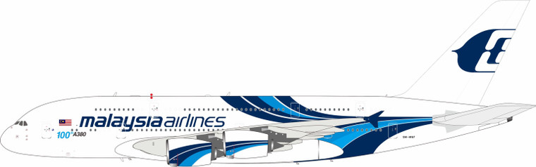 InFlight200 Malaysia Airlines Airbus A380 Reg: 9M-MNF "100th"A380 IF380MH0526 1:200 with stand