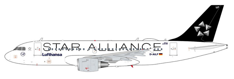 Lufthansa Airbus A319 "Star Alliance" Reg: D-AILF XX20609 Scale 1:200