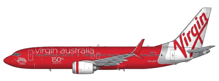 Virgin Australia Boeing 737 MAX 8 "150th Boeing 737" Reg: VH-8VI XX40899 Scale 1:400