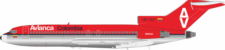 InFlight200 Avianca Boeing 727-100 Reg: HK-1337 POLISHED IF721AV0726P 1:200 with stand