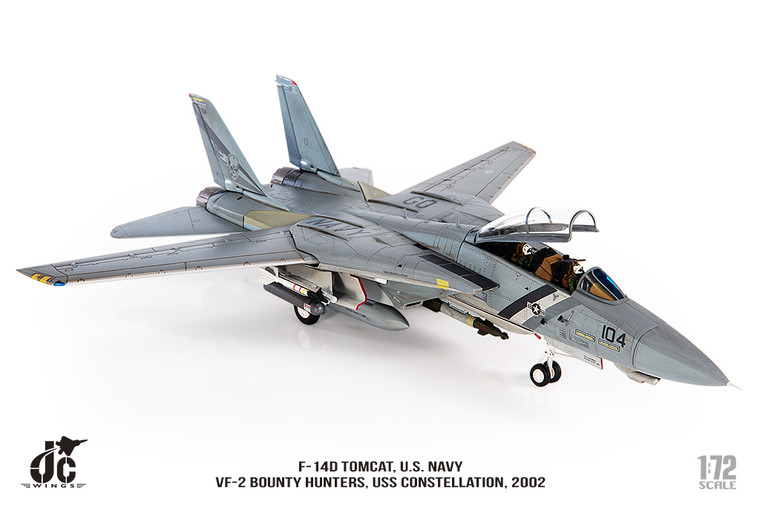 JC Wings F-14D Tomcat, U.S. NAVY, VF-2 Bounty Hunters, 2002, 163900 JCW-72-F14-008 Scale 1:72
